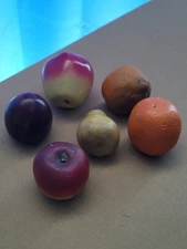 Artificial Fruit Apples,Pear,Orange,Plum(3172Tote19) Damage Free Clean