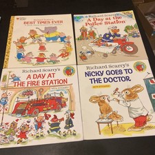 Richard Scary Childrens Books Lot Of 21 HCs & Paperbacks G-Good+ Condition