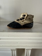 Antique Child s Shoe Bootie Well-Worn Leather Buttons Vintage 1800s - Just One