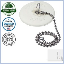 Rubber Tub Drain Stopper White 1.5x2 inch Easy Install Clog Prevention