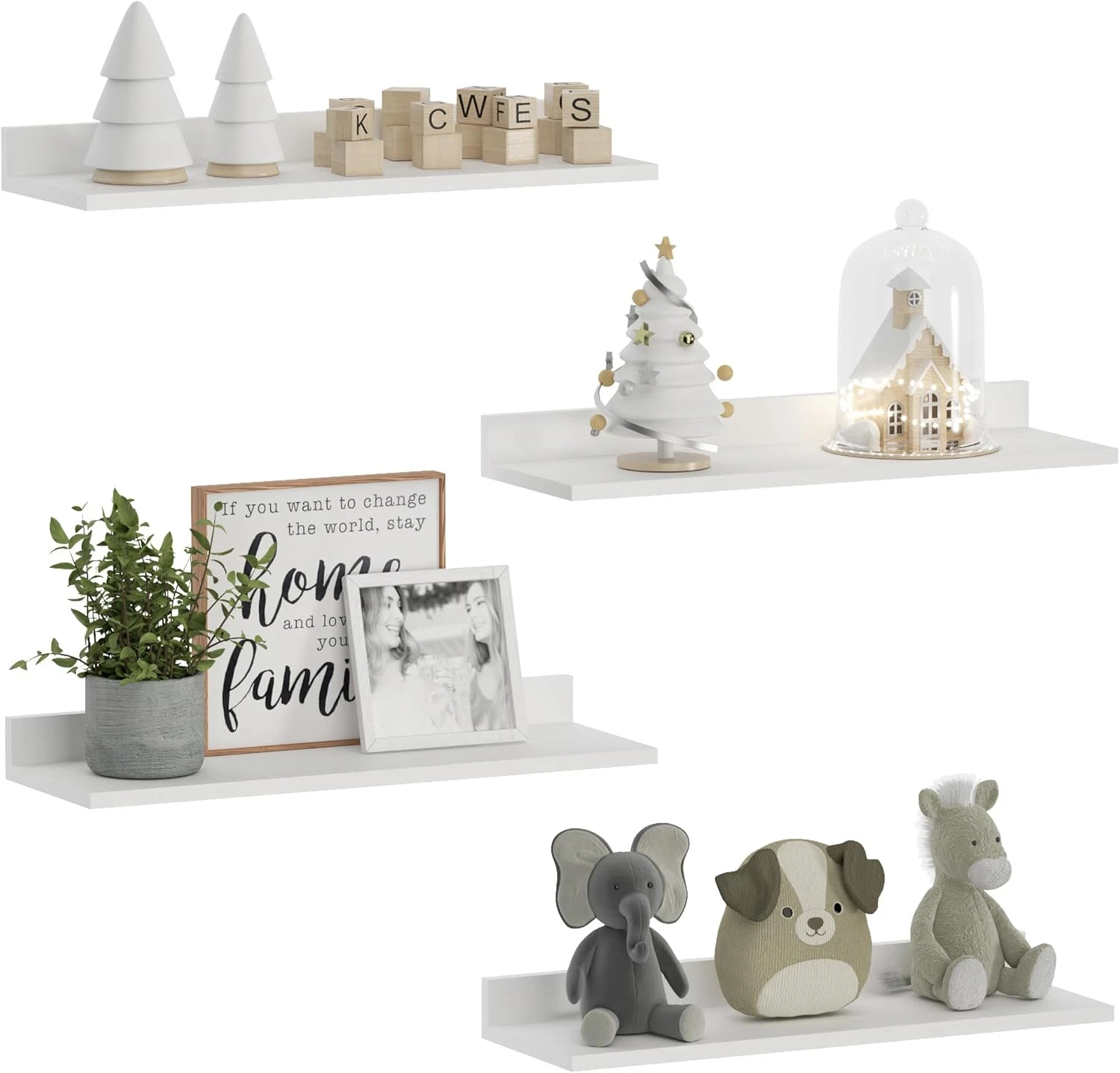 Floating Shelves, Wall Mounted Shelves for Room Decor, Modern Display Shelf for