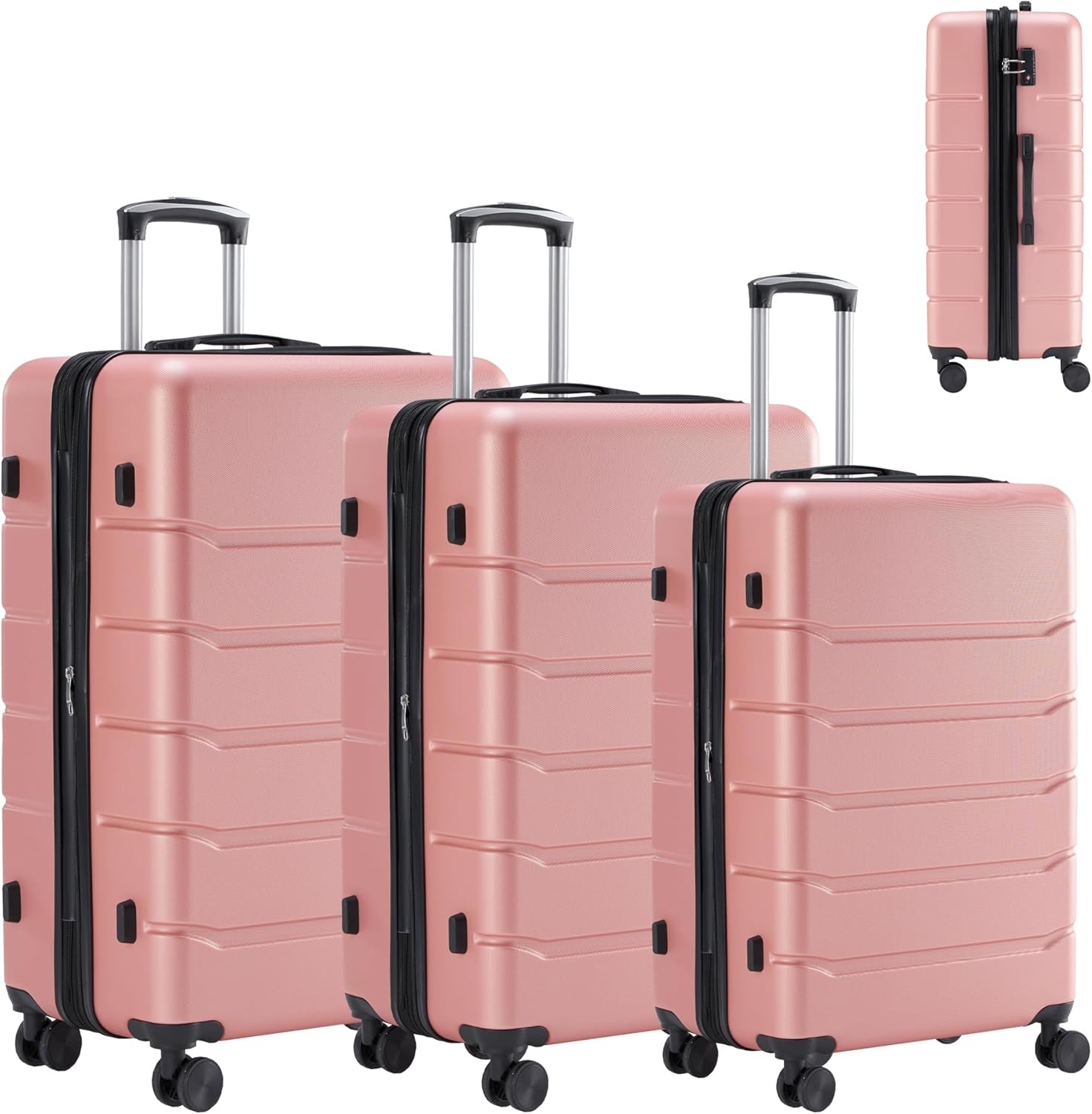 Set With Wheels, Tsa Lock, Lightweight Rolling Design