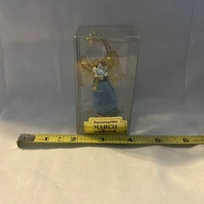 Roman Inc “Angel” Ornament Aquamarine March Birth Stone Vintage Acrylic