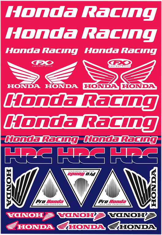 Factory Effex Universal Graphics Kit - Honda Racing Motorcycle Dirt 22-68332
