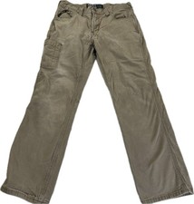 ARIAT Rebar M4 Relaxed Straight Work Wear Pants Mens Tan Canvas Size 32/29