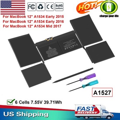  A1527 A1534 Battery For Apple MacBook 12 inch A1705 Early 2015 2016 Mid 2017 US