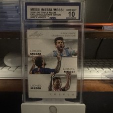 2024 Lionel Messi Leaf SP Release Exclusive Legends Ed Triple Graded 10 #ELE49