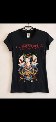 Ed Hardy by Christian Audigier T-Shirt Schwarz Geisha Skull M Y2K