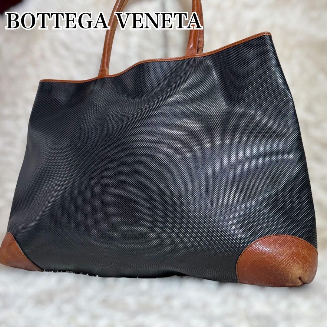 BOTTEGA VENETA Tote bag Marco Polo Black Vintage Authentic From Japan