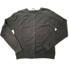 GAP WOMEN'S COZY CREW BLACK 95 Cotton CARDIGAN - Medium