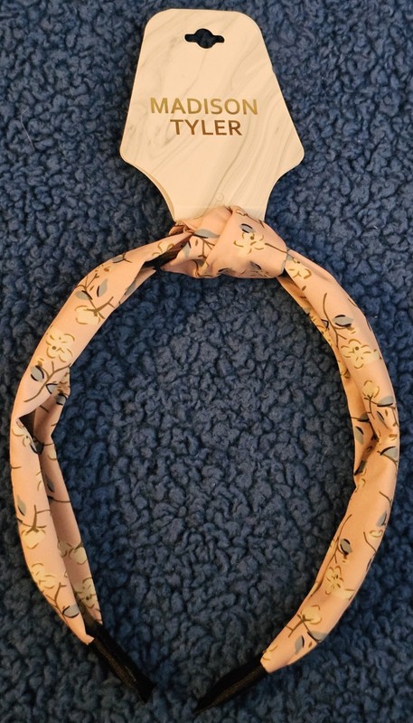 Madison Tyler Peach Yellow Blue Floral Fabric Headband for Women