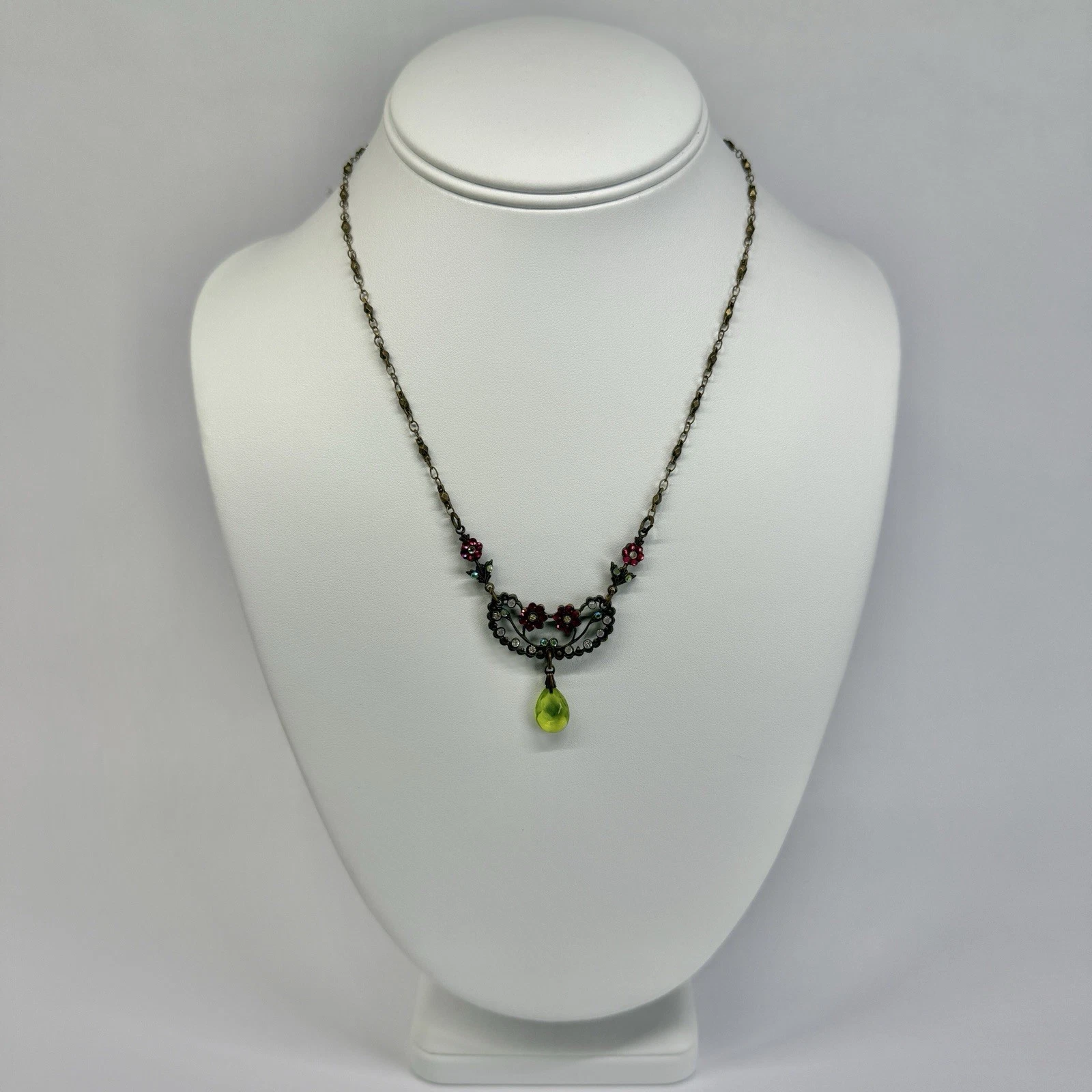 ANNE KOPLIK Designs Swarovski Crystal Bead Floral Vintage Necklace N656