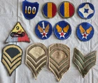 Vintage WW2 Era Lot of 12 US Military Rank and Unit Uniform Patches