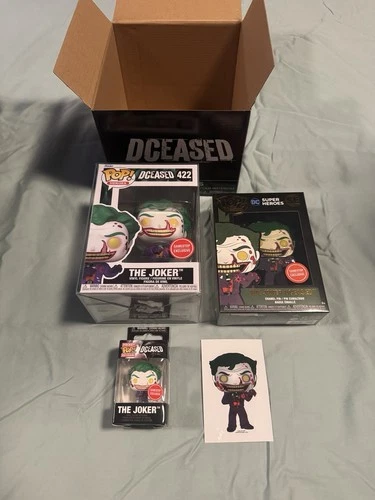 Funko Pop! DCeased  Gamestop Exclusive ~ Bloody Joker Chase Pop, Pin, Keychain +