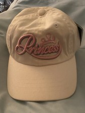 Girls Baseball Hat Cap Princess White Pink Embroidery Embroidered NWT New