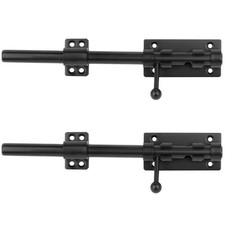 2 Pack 12" Long Black Slide Bolt Gate Latch, Heavy Duty Barrel Bolt Stainle...