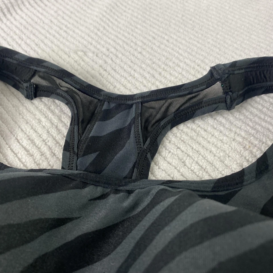 Avia Sports Bra Womens XL Black Gray Zebra Print Racerback Padded Athletic - Image 4 of 4