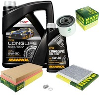MANN-FILTER Inspektionspaket Mannol 6L Longlife 5W-30 FüR Volvo V40 Kombi 2.0