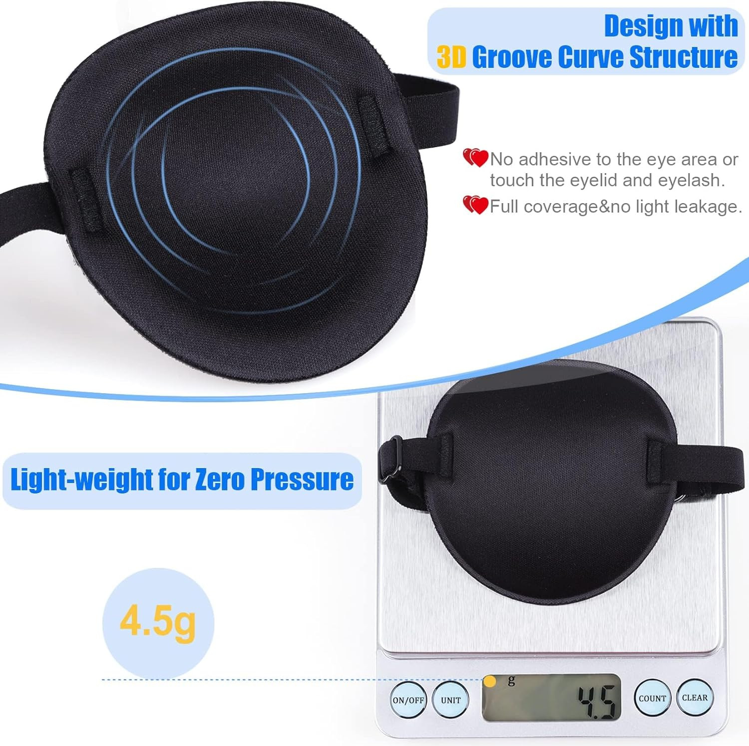 2PCS Eye Patches for Adults Men Kids, Medical Eye Patch Adjustable Eyepatch for 