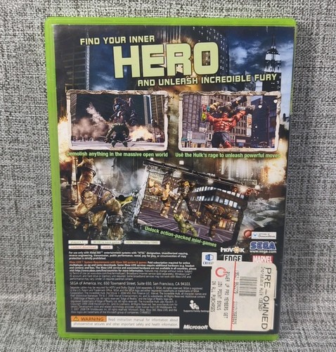 The Incredible Hulk (Xbox 360, 2008) GameStop Exclusive Red Hulk CIB Tested - Picture 6 of 7