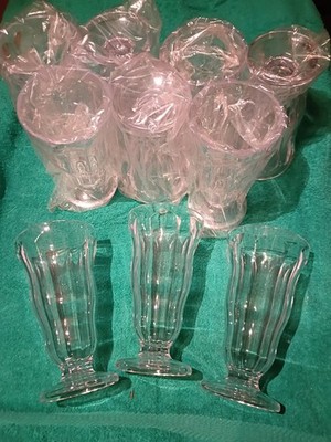 Mifoci 10 Pcs Milkshake Glasses 16 oz Old Fashioned Soda Glasses Footed Ice Crea