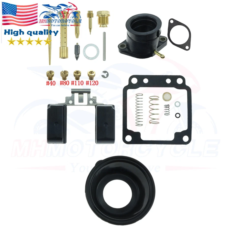 4PCS Ultimate Carburetor Rebuild Repair Kit XJ650 with Floats intake manifold Foto 4 de 4