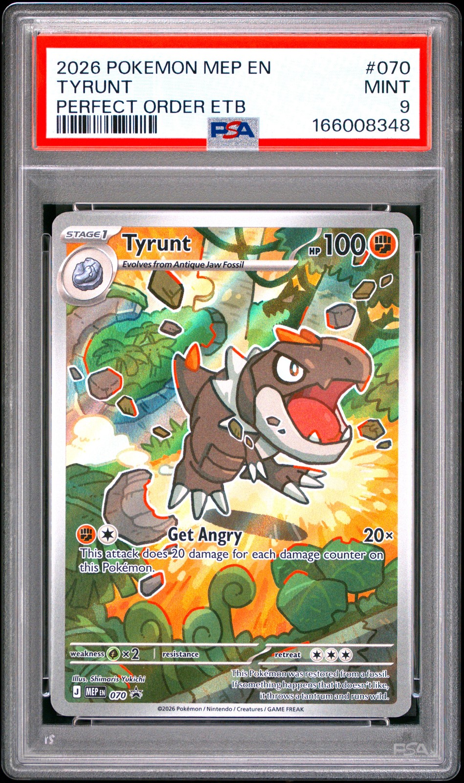 2026 POKEMON MEP EN-ME BLACK STAR PROMO #070 TYRUNT PSA 9