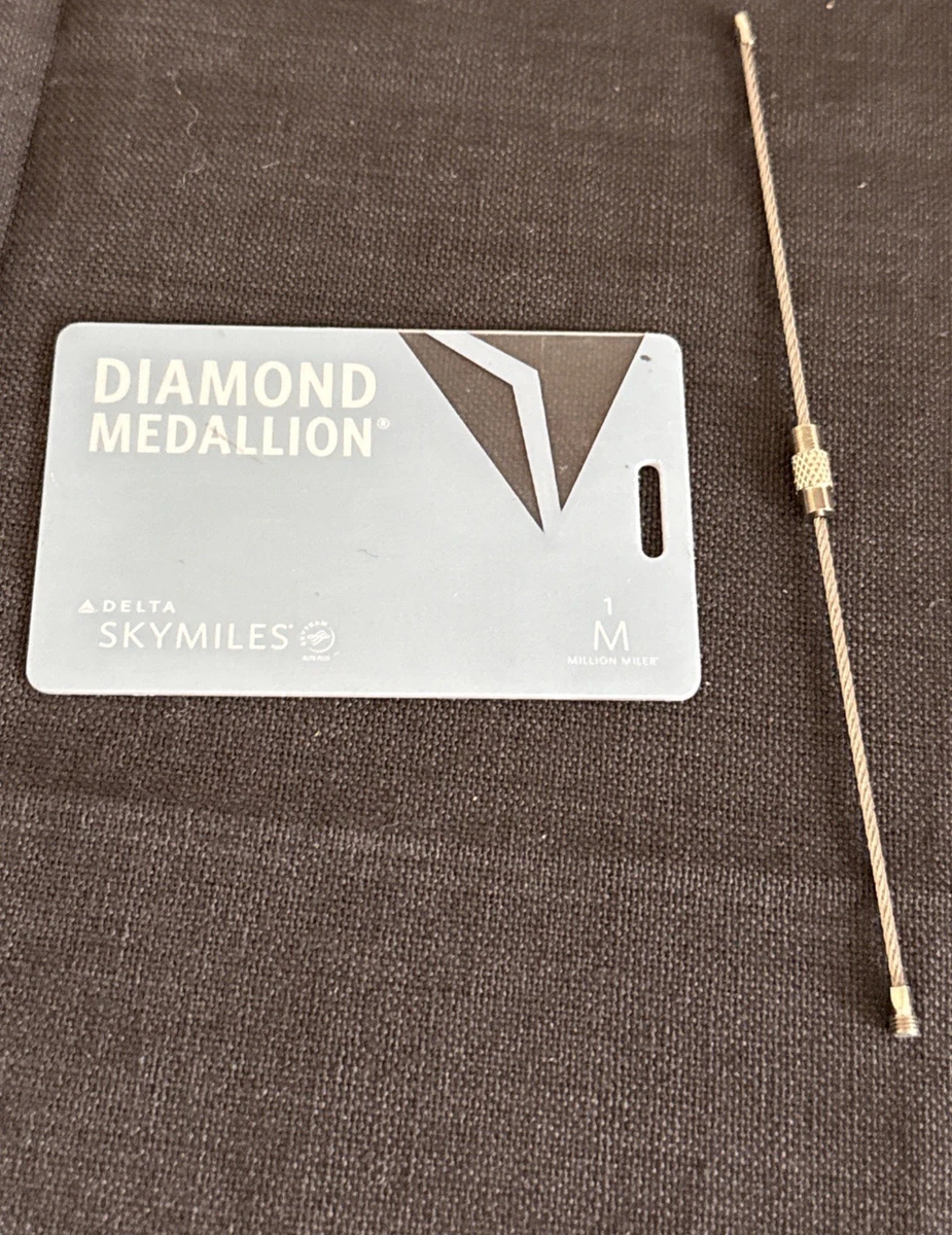Lot De 2 étiquettes à Bagages Métal Delta SkyMiles – Gold Medallion, Sangle Métal