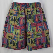 Vintage Saks Fifth Avenue Multicolored Geometric Silk Shorts w Pockets Size M