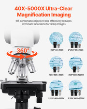Binocular Microscope, Includes LED Light and Phone Holder