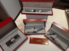 Sheaffer Nostalgia Sterling Silver Desk Set NOS: Fountain Pen 18K + Roller +...