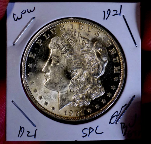 MORGAN SILVER DOLLAR 1921 GEM BU MS+++++++ HIGH GRADE SEMI PL TO PL BEAUTY