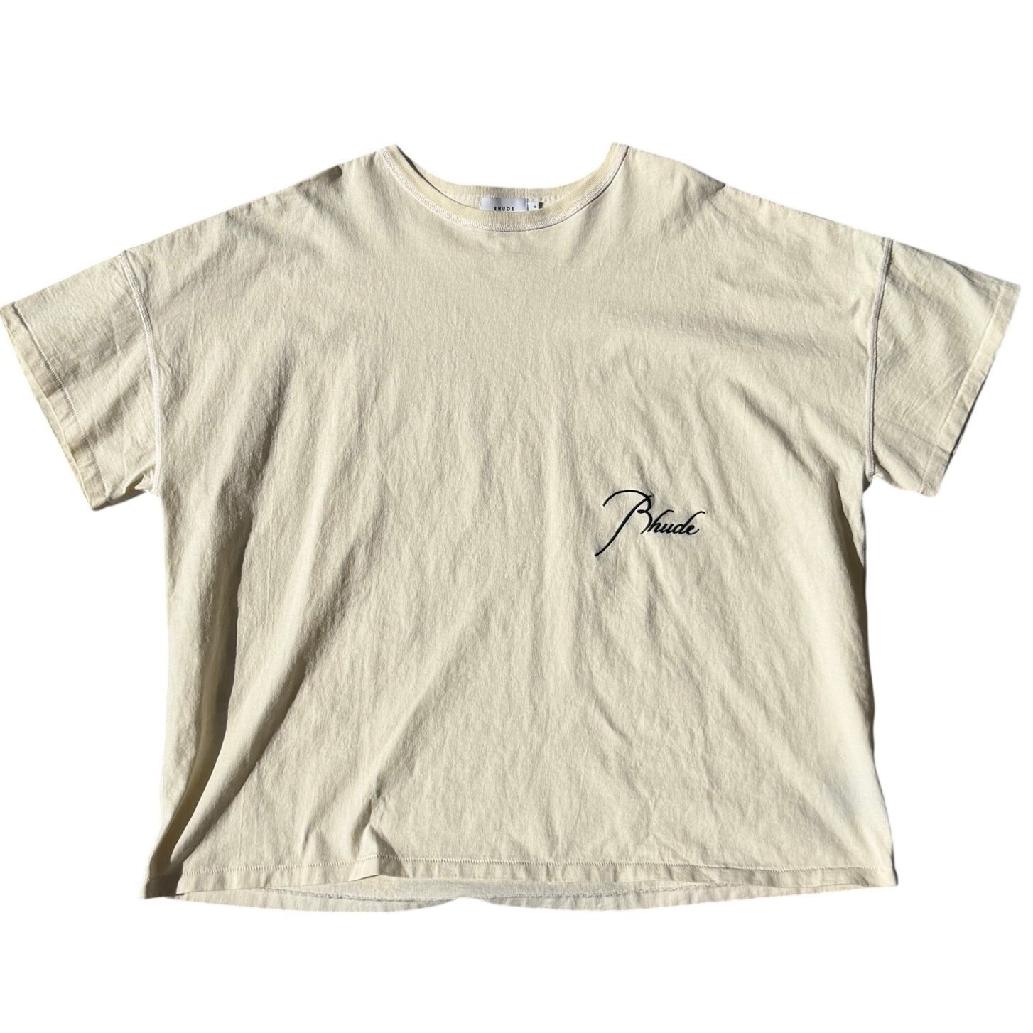 Rhude Script Cursive Logo Embroidered T-Shirt - image 1