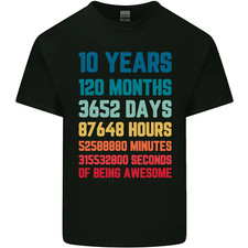 T-Shirt D'Anniversaire Des 10 Ans Pour Enfants Garçons Filles