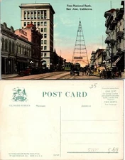 San Jose CA First Ntl Bank Postcard Unused (39810)