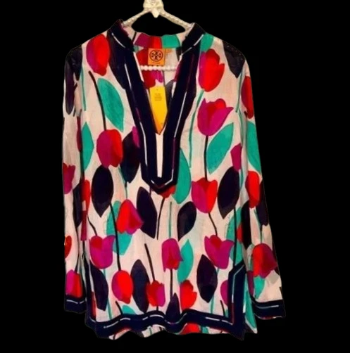 Nuova tunica da donna resort rosa TORY BURCH balletto da $295 taglia 8