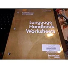 Elements of Literature: Language Handbook Worksheets Grade 7 First Course - GOOD