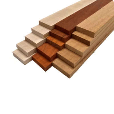 EXOTIC WOOD ZONE Pack of 15, Variety Species Thin Stock Lumber Boards (Padauk, Maple, Mahogany)