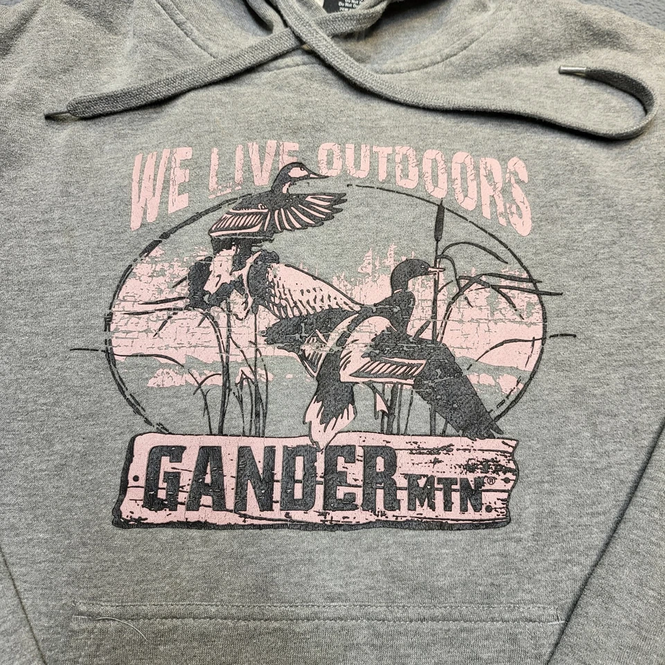 Cabelas Hoodie Womens L Gray Pullover Graphic Sweatshirt Long Sleeve - Image 3 of 4