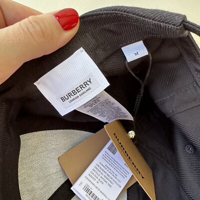 NWT Burberry Unisex US M Horseferry Embroidered Baseball Cap Black 8043040 NWT Burberry Unisex US M Horseferry Embroidered Baseball Cap  main image 2