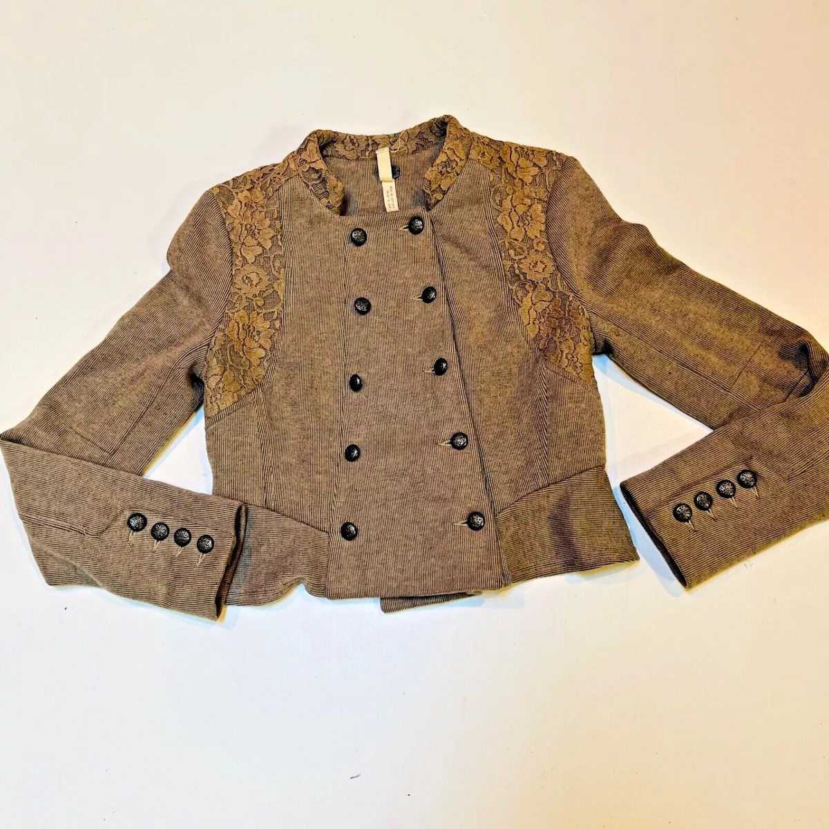 Lace overlay jacket sale