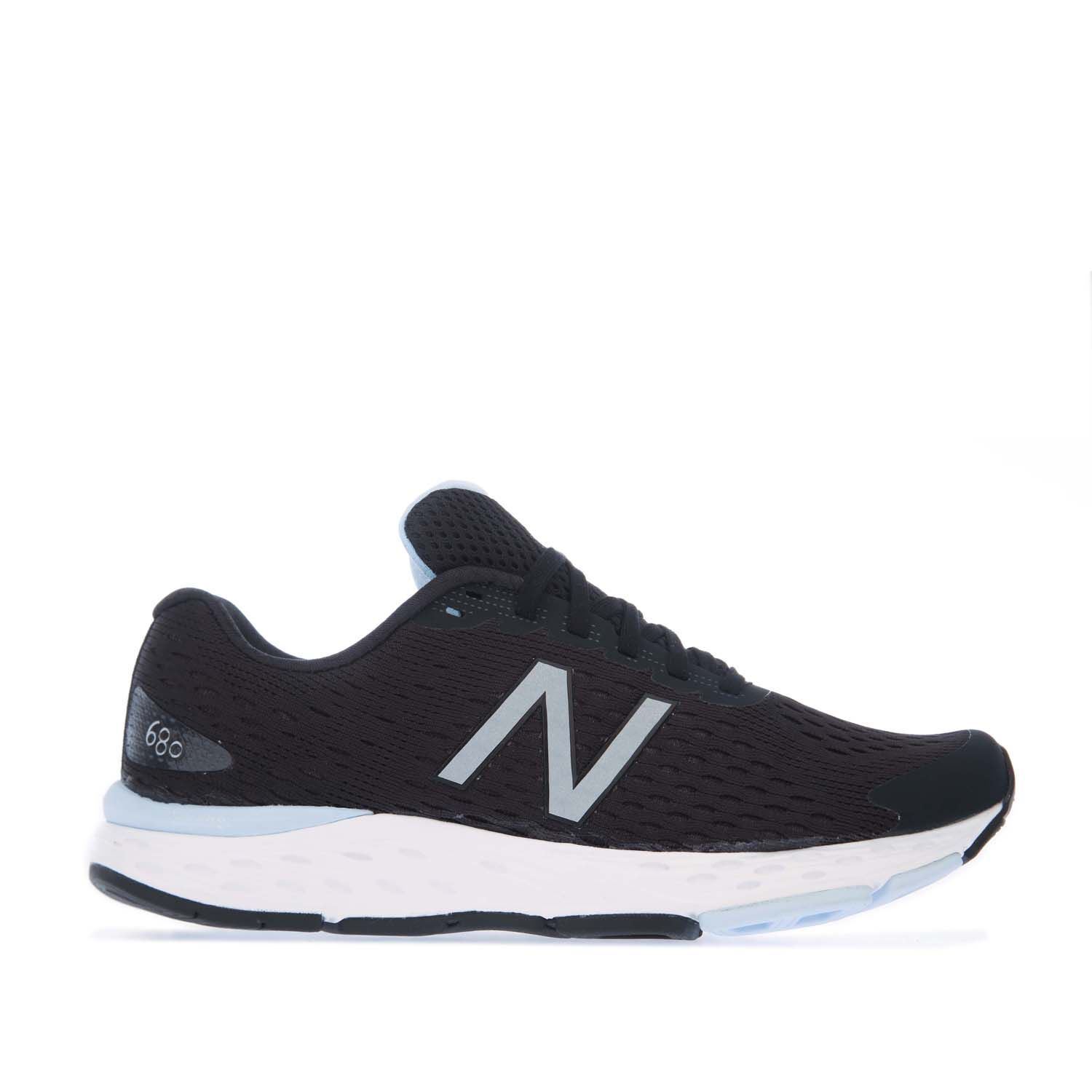 Women's New Balance 680v6 Lace up Running Trainer Shoes in Black eBay