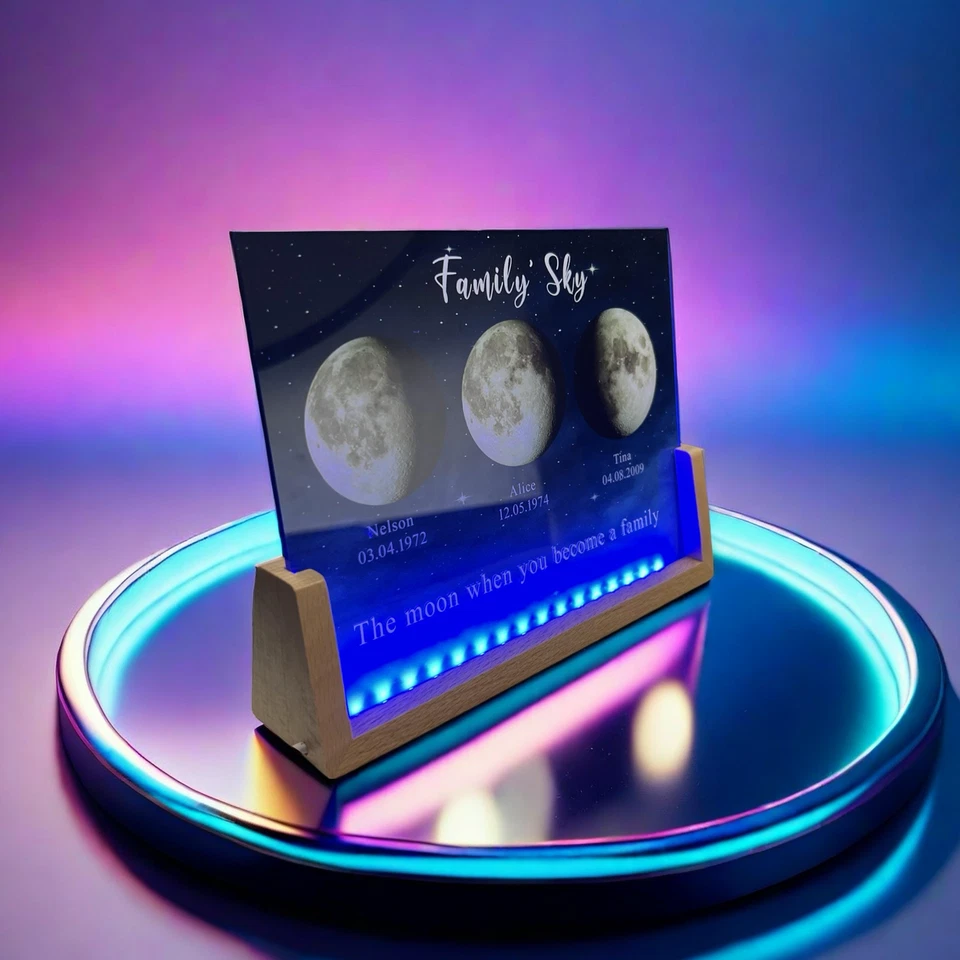 Custom Moon Phase Night Light – Personalized Family Lamp with Kids' Names & Date - Image 4 of 4