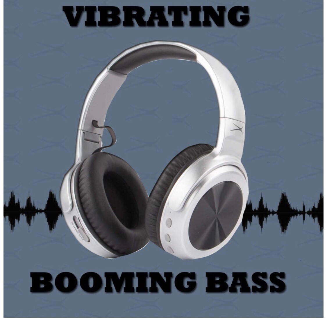 ALTEC LANSING MZX701 RUMBLE BASS BOOSTED DYNAMIC BASS BLUETOOTH HEADPHONES  GRAY-