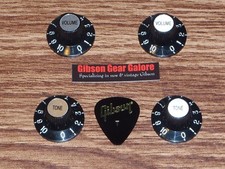 Epiphone Les Paul Knobs Witch Hat Black Silve...