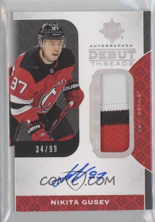 Nikita Gusev No-DT NG Autographed Debut Threads Patch 46/99 Ultimate Collection