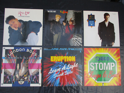 6 x  MAXI-SINGLES 12'' : LONDON BOYS, ERUPTION, RICK ASTLEY, RAG BAG, MONIE LOVE