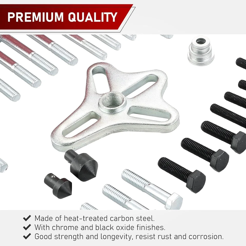 46pc Harmonic Balancer Kit Gear Puller Set Steering Wheel Crankshaft Auto Tools - image 4 of 4