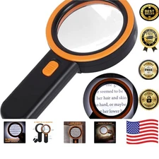 30X Handheld Magnifying Glass with LED Light for Seniors - Reduce Eye Strain