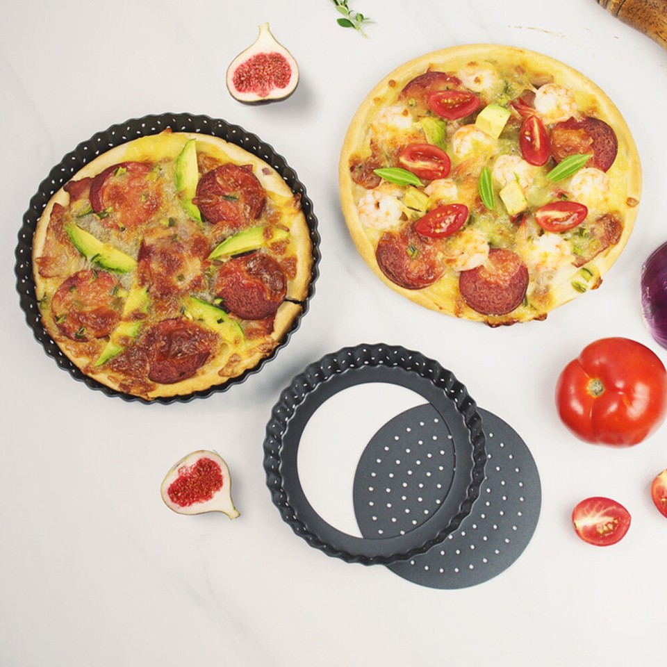 Quiche Baking Tray Pizza Plate Oven Microwave Baking Tray Pizza Baking
